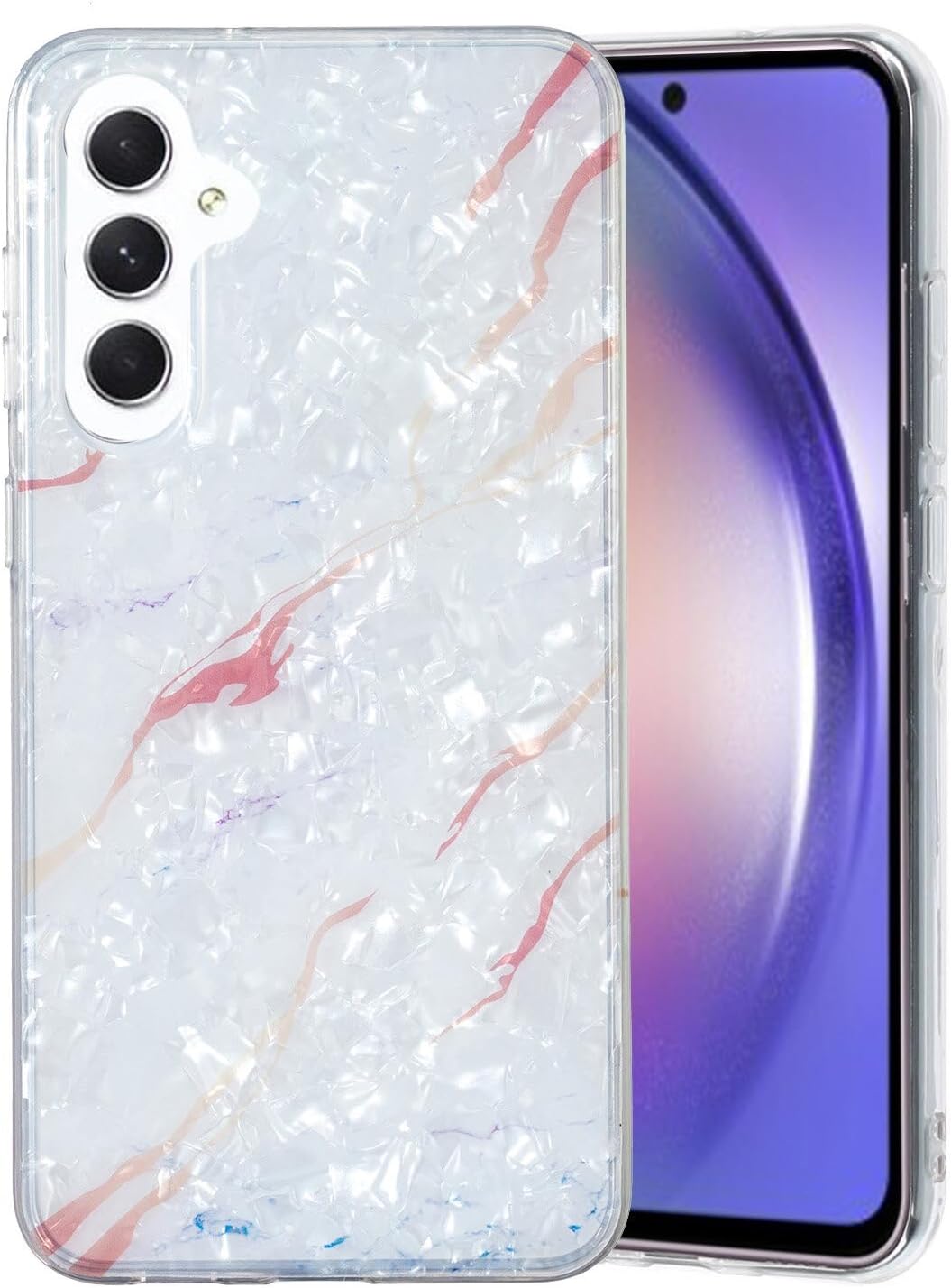Funda de mármol compatible con Samsung Galaxy A54 5G para mujeres y niñas, funda delgada y flexible de silicona suave con patrón de carcasa