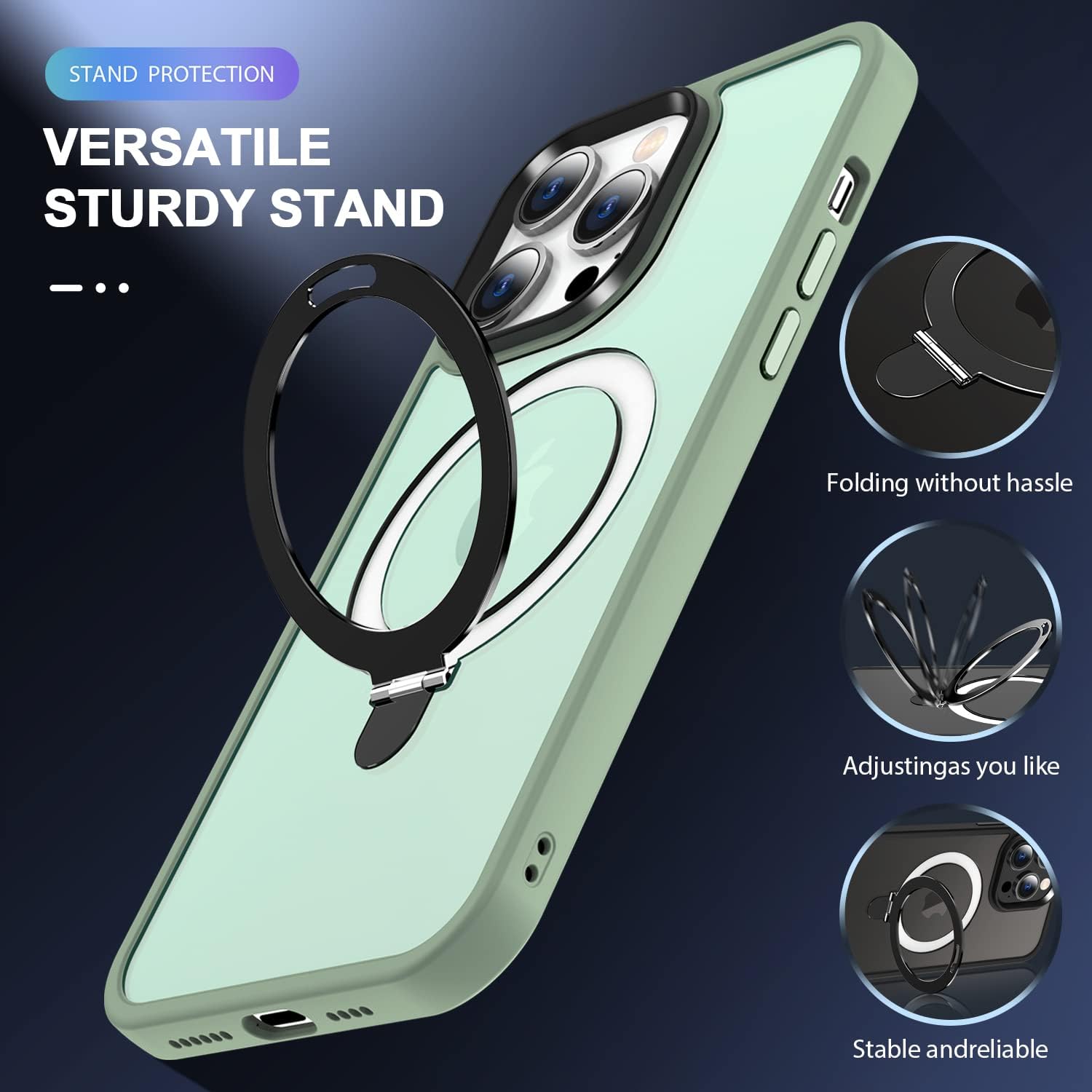 Funda con anillo magnético oficial original para iPhone 15 Pro Max protección militar contra caídas compatible con MagSafe Funda delgada mate