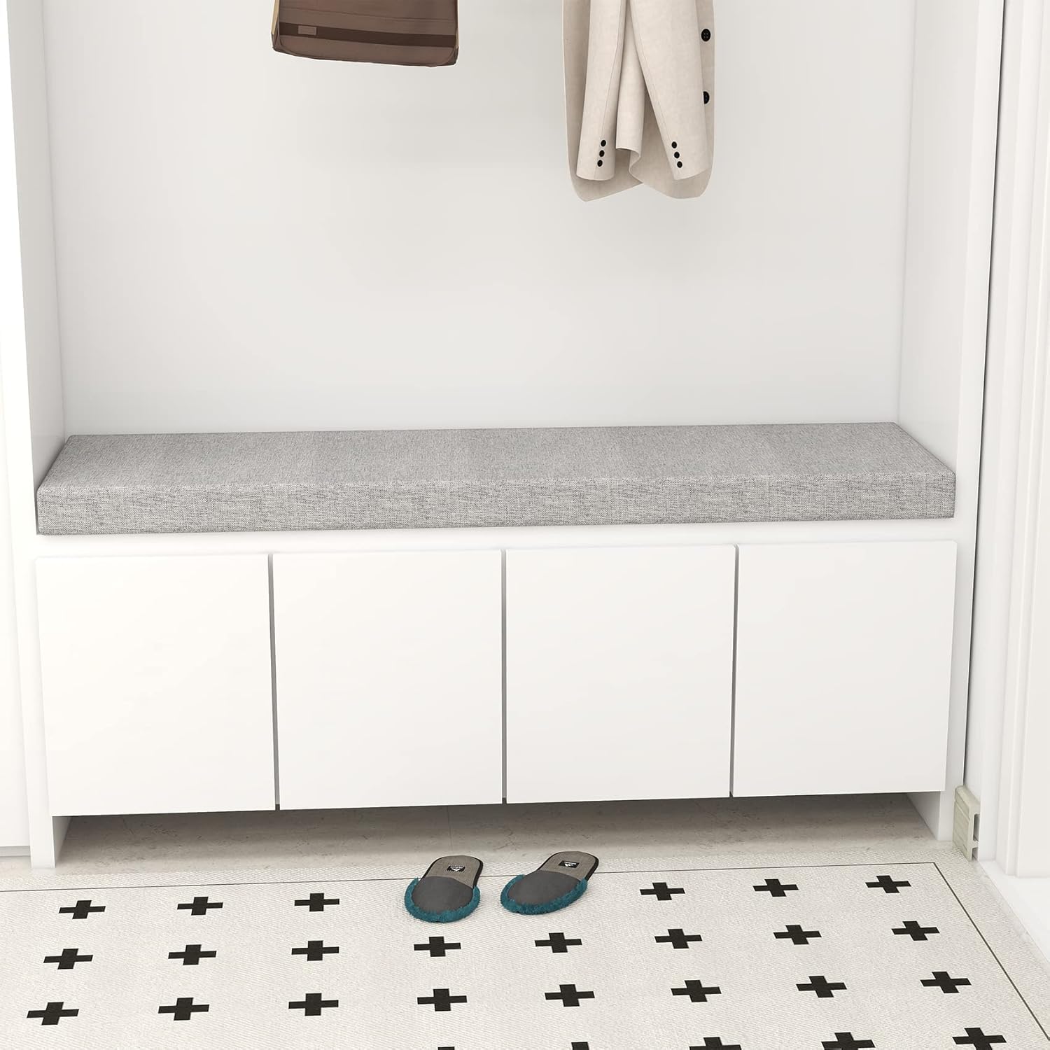 ROFIELTY Cojín de banco de 39 pulgadas, cojines de banco duraderos para muebles de interior, cojines de asiento antideslizantes para ventana de