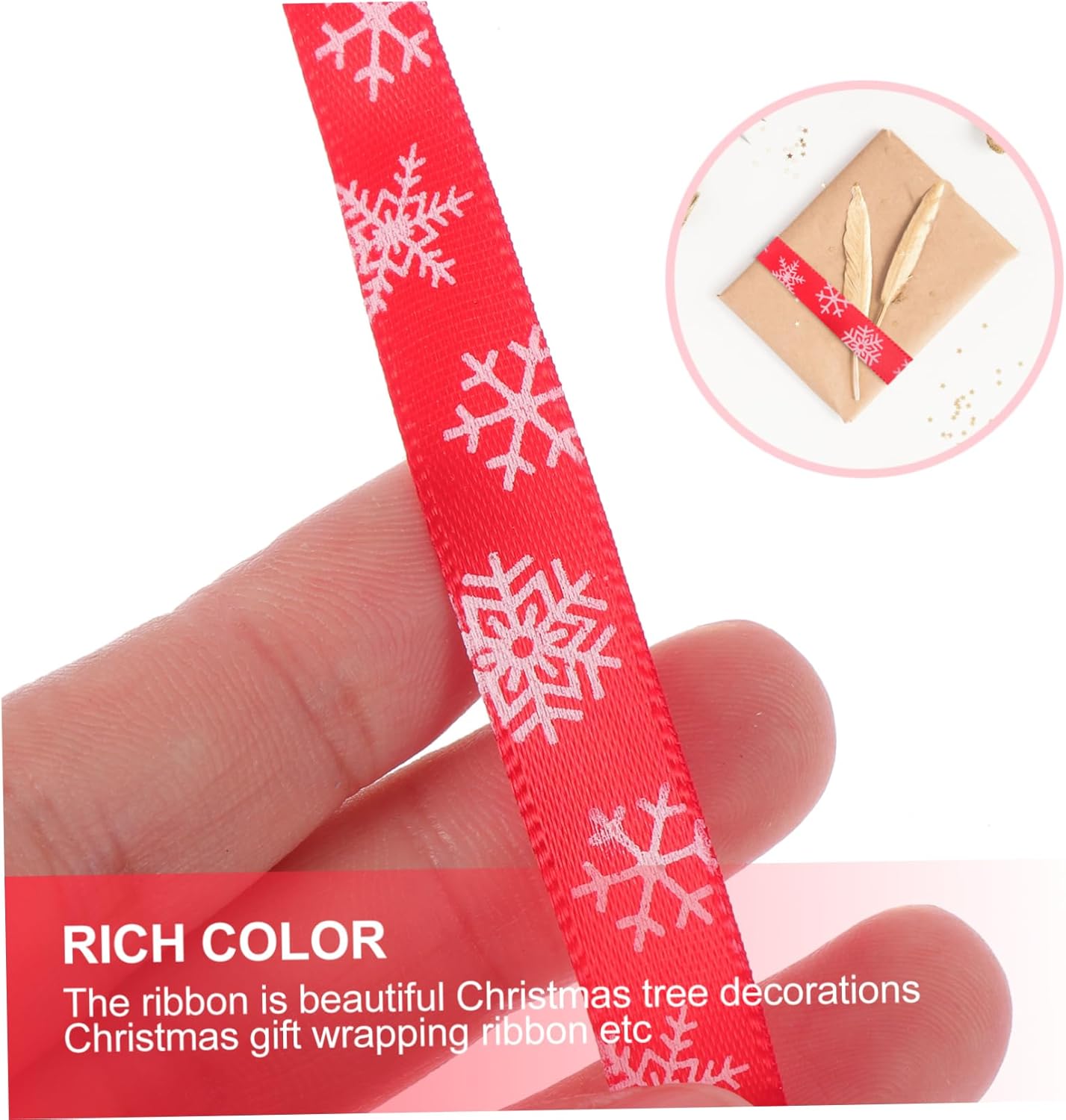 NOLITOY 4 rollos de cinta de Navidad para manualidades, cinta para lazos, cinta de regalo, cinta de Navidad con cable, cintas de fiesta de Navidad,