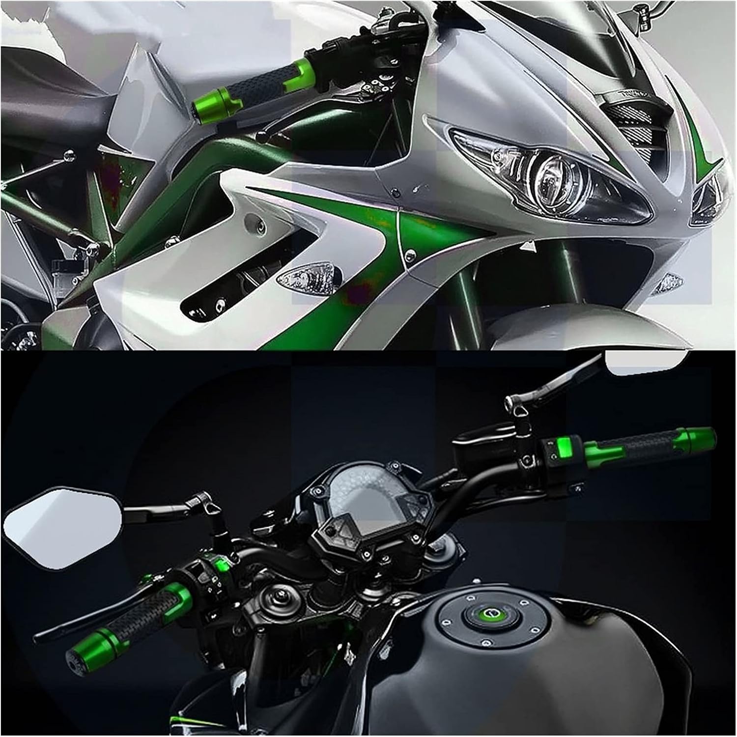 Handlebar Grips for Kawasaki H2R H2 R 2014-2021 2015 2016 2017 2018 2019 2020 Motorcycle 78″ 22MM Handlebar Grip Handle Bar Motorbike Grips End