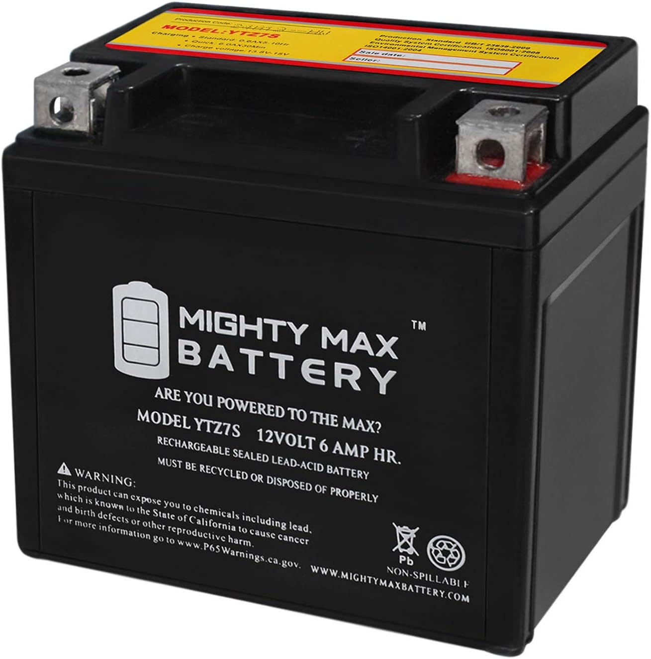 Mighty Max Battery Batería YTZ7S 12V 6AH para Honda 150 PCX150 2013-2014