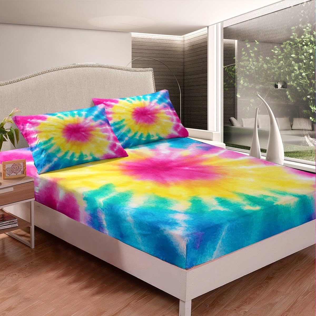 Juego de sábanas de plumón de pavo real para niños, niñas, adolescentes, con estampado de plumones, transpirable, estilo bohemio, decoración de la