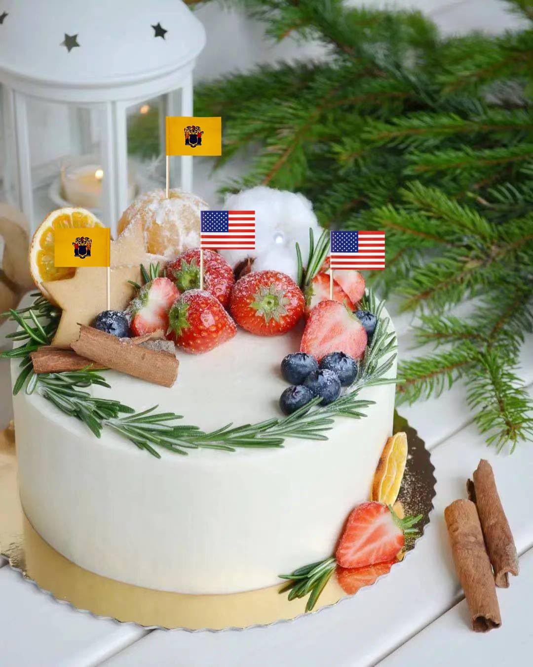 100 banderas de palillos de dientes del estado de Nueva Jersey de Estados Unidos y Nueva Jersey, mini adornos pequeños para cupcakes de Nueva