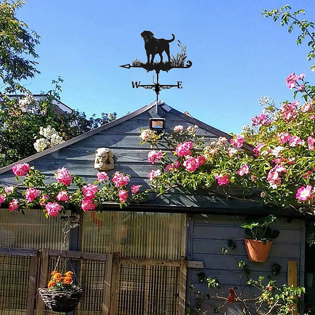 Alnicov Veleta de metal animal, veleta negra vintage, indicador de dirección del viento hueco para decoración de techo de jardín al aire libre