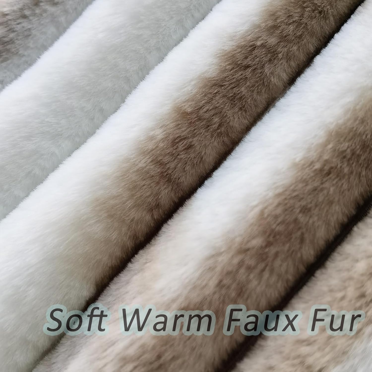 Fundas de almohada de 18 x 18 pulgadas, fundas de almohada esponjosas a rayas, juego de 2 piezas, color blanco con caqui, 18 x 18 pulgadas