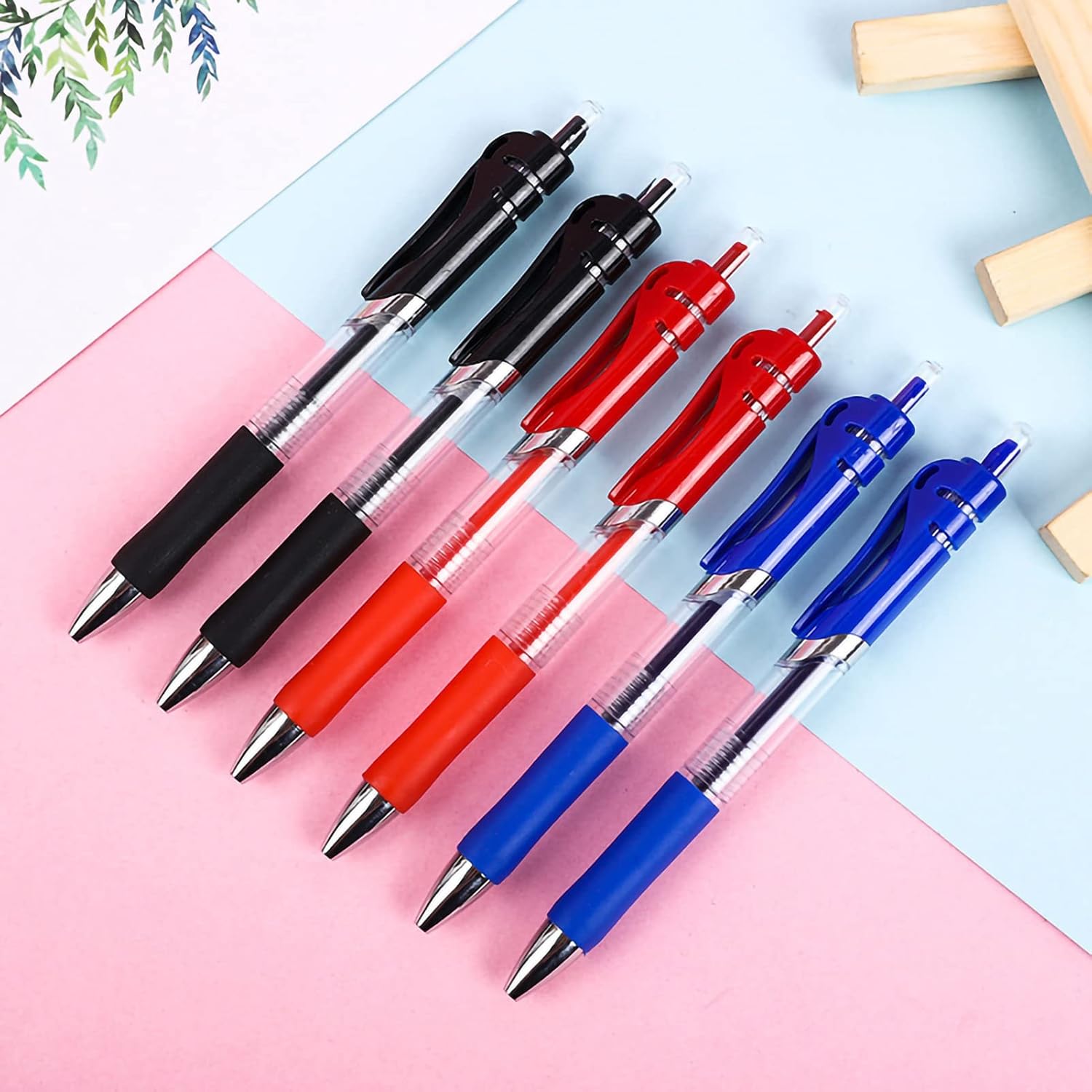ZLXHDL 0.5 bolígrafos de punta fina, bolígrafos retráctiles de tinta de gel, escritura más suave, agarre cómodo, gran capacidad, bolígrafo de firma