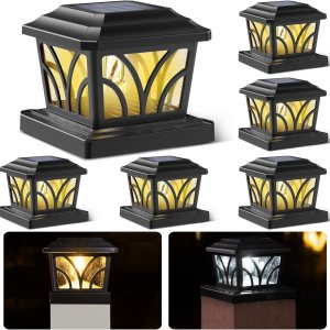 SIEDiNLAR Luces solares para exteriores, vidrio de aluminio, 2 modos, bombillas LED Edison para 4 x 4, 5 x 5, 6 x 6, postes de madera de vinilo, SIEDiNLAR Luces solares para exteriores, vidrio de aluminio, 2 modos, bombillas LED Edison para 4 x 4, 5 x 5, 6 x 6, postes de madera de vinilo,