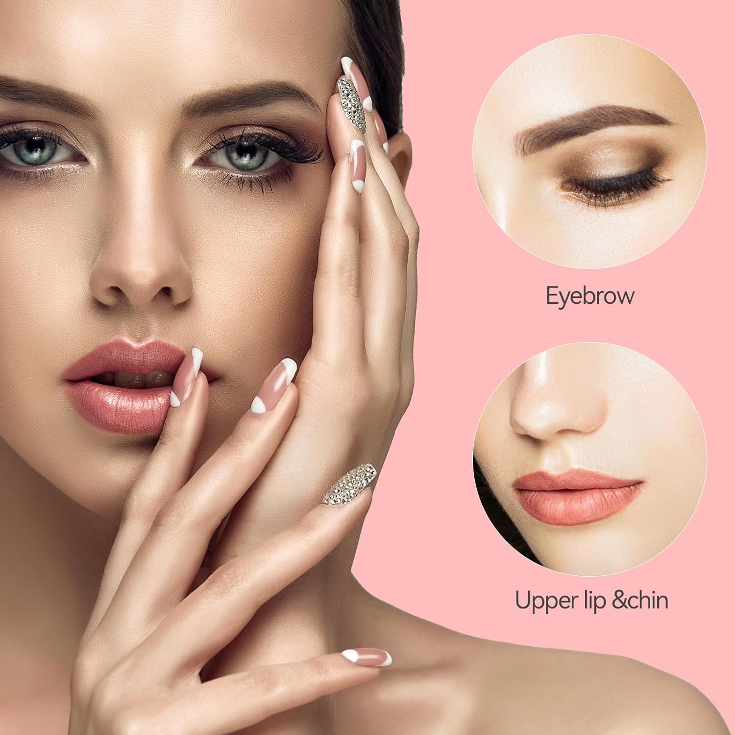 Kit de depilación de cejas para depilación con 20 mini tiras de depilación y 0.18 oz de cera vegetal natural que da forma a tus cejas, kit
