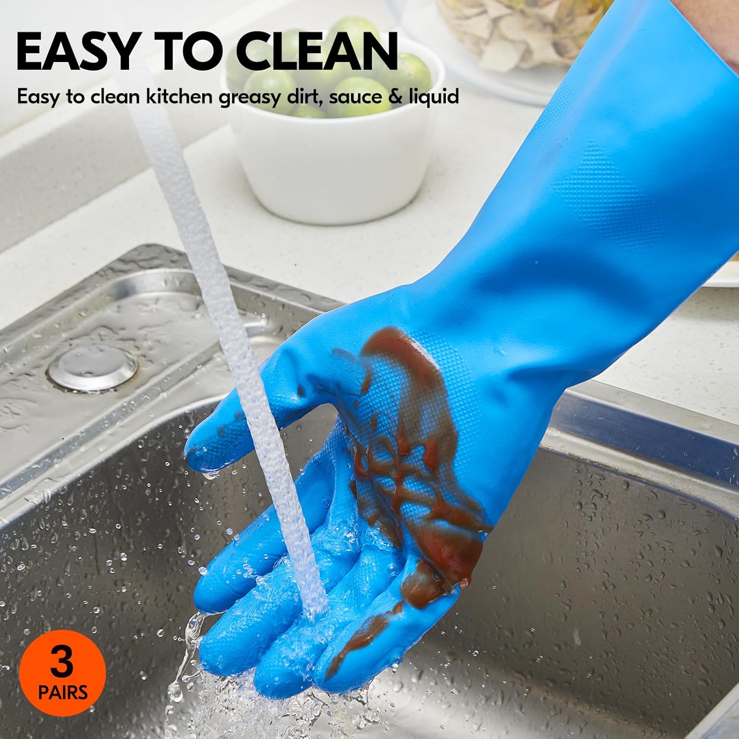 Vgo… Guantes de limpieza,Lavavajillas,Cocina,Resistente,Reutilizables
