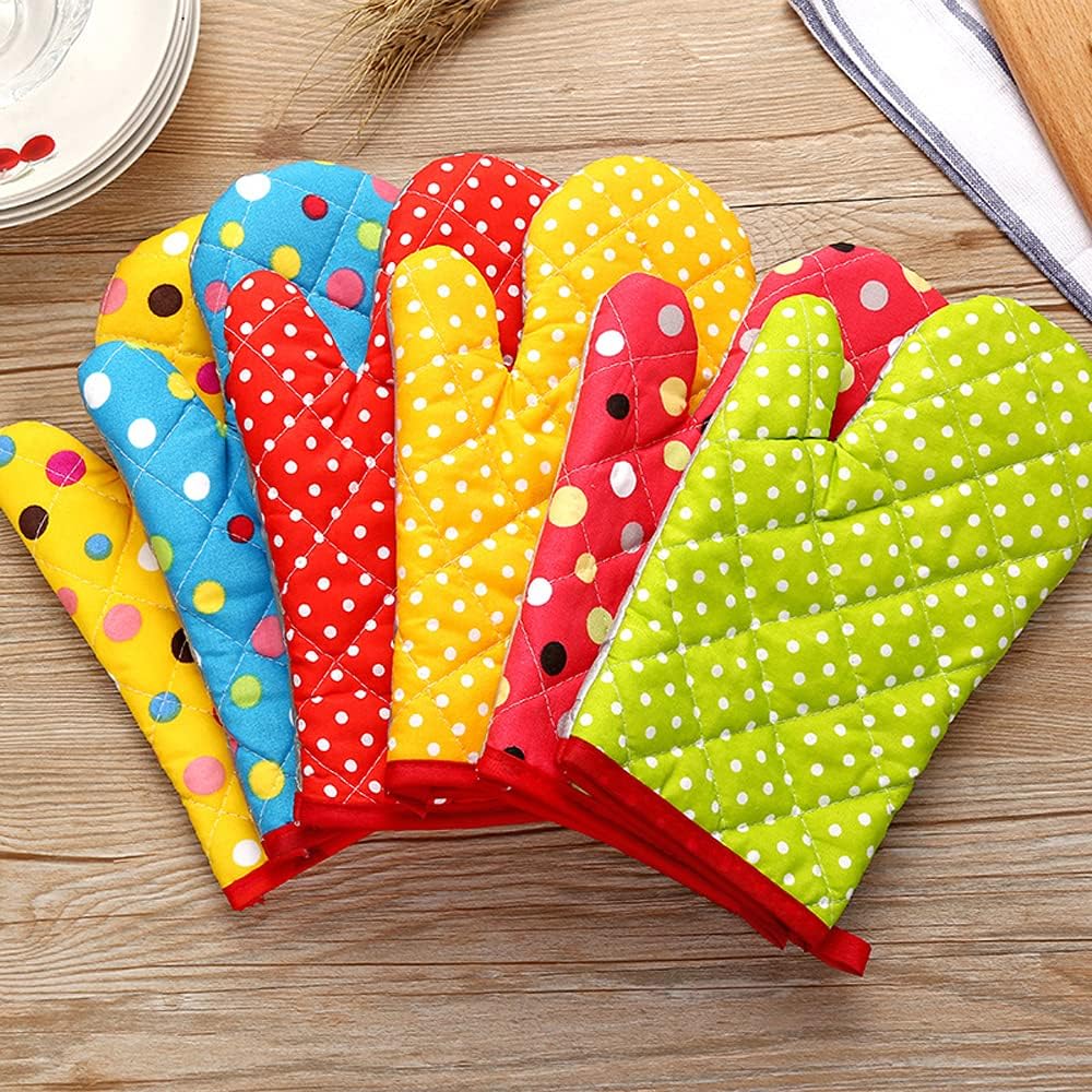 Mr.S Shop – Guantes de horno de microondas (algodón, aislados, resistentes al calor, guantes de horno)