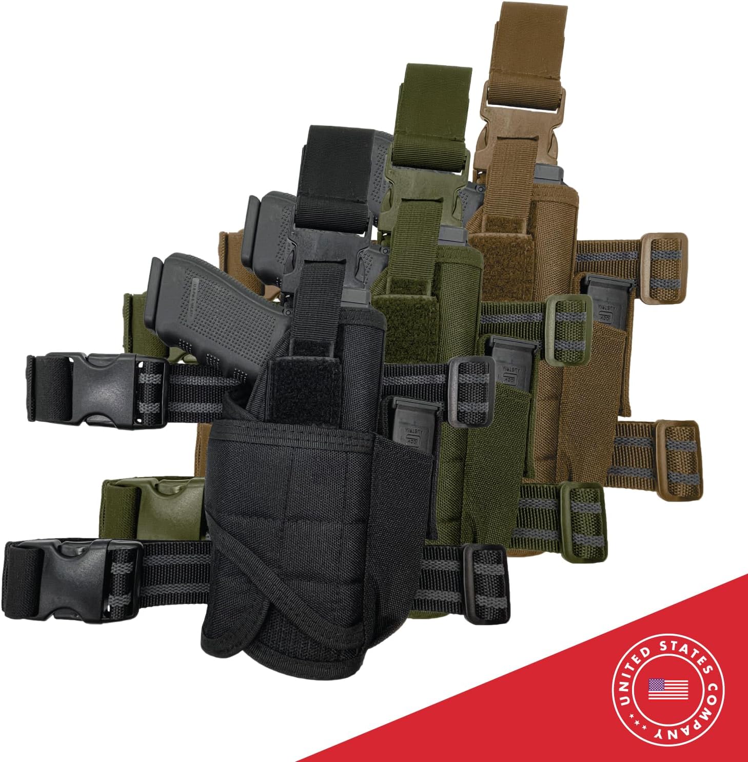 Funda universal de nailon 500D para pierna caída, empresa estadounidense, bolsa para muslo, funda ajustable para pistola que se adapta a cualquier