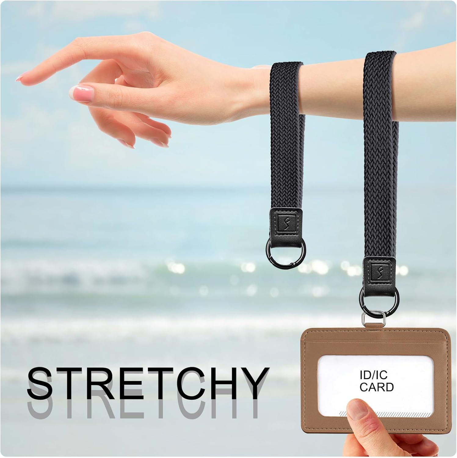 Llavero elástico, bonito llavero de pulsera, cordón de muñeca tejido mejorado para llaves, llaveros para mujeres y hombres, llaves de automóvil,