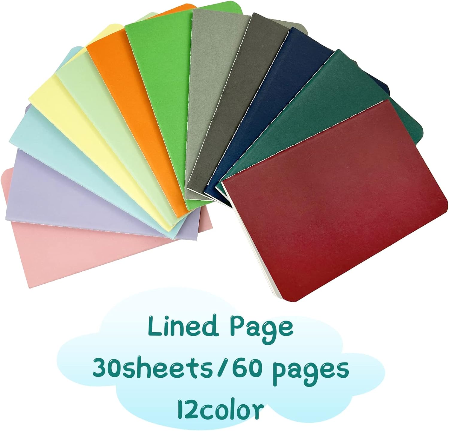 Paquete de 60 cuadernos pequeños, mini cuadernos de bolsillo a granel, diario a granel de 3.5 x 5.5 pulgadas, bloc de notas forrado con cubierta