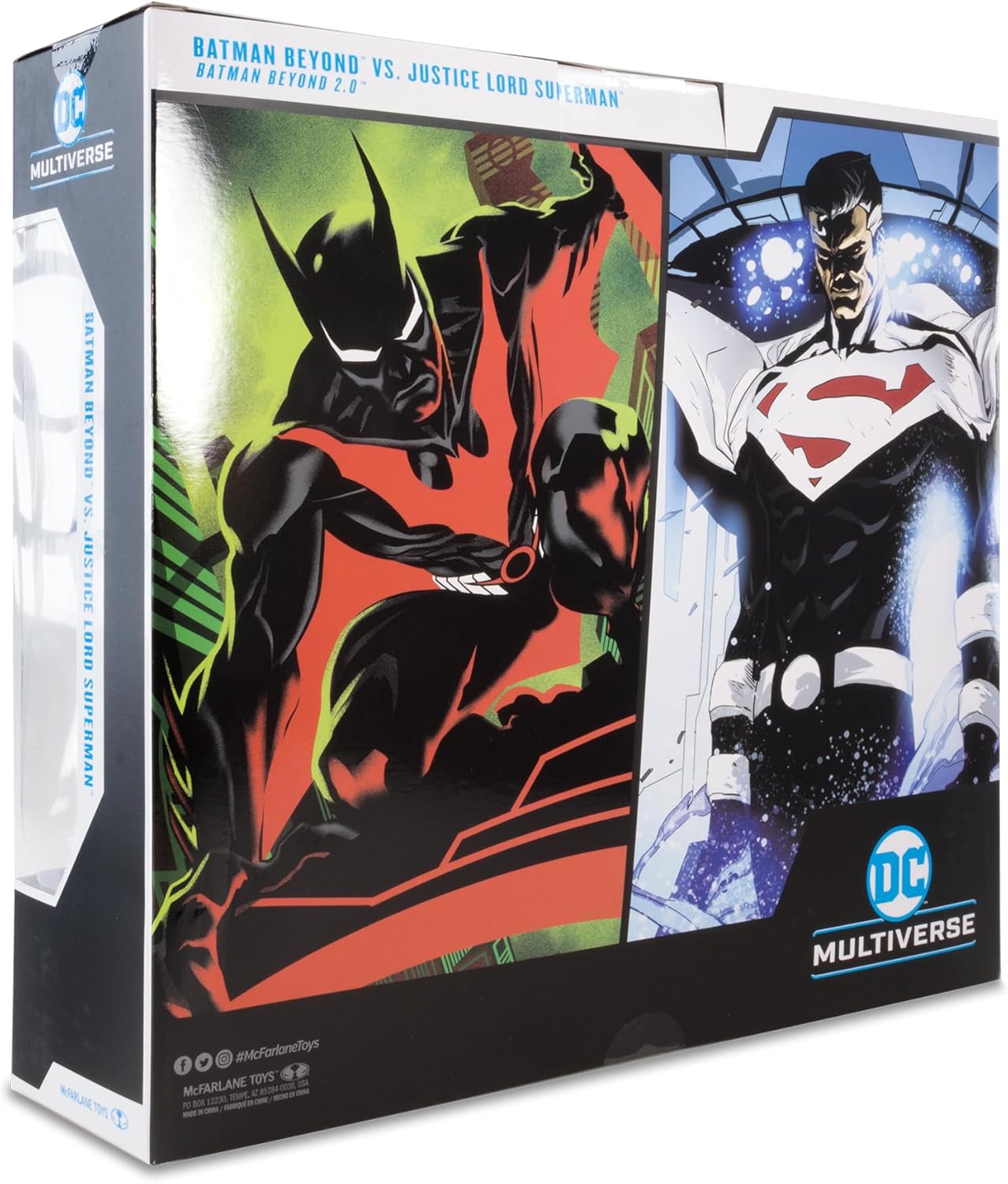 DC Multiverse – Figura de acción Batman Beyond de 2.0-7 pulgadas, Batman Beyond vs. Justice Lord Superman, paquete de 2 unidades