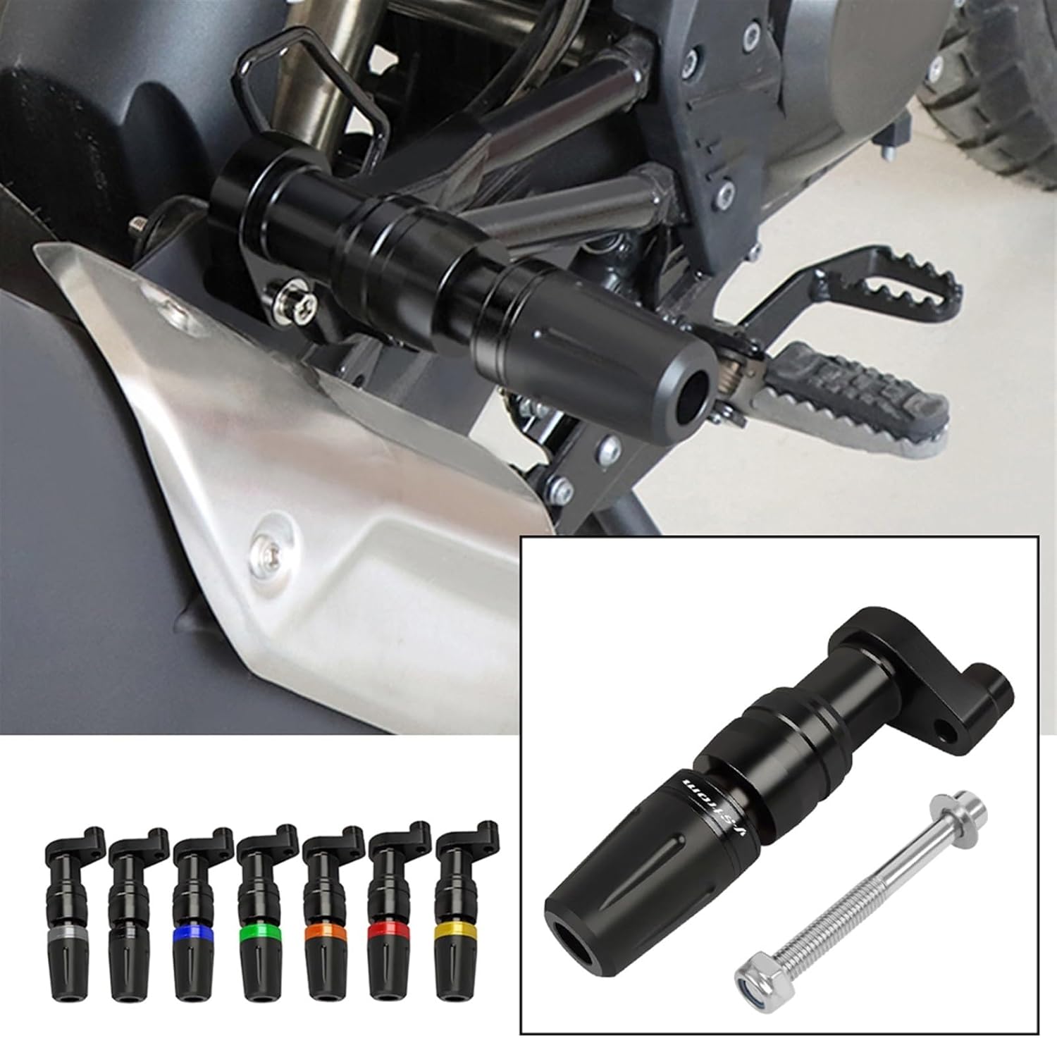Deslizadores de escape de motocicleta para Suzuki V-Strom DL650 DL 650 V Strom XT650 VStrom 1000 All Years Protector universal contra caídas (color
