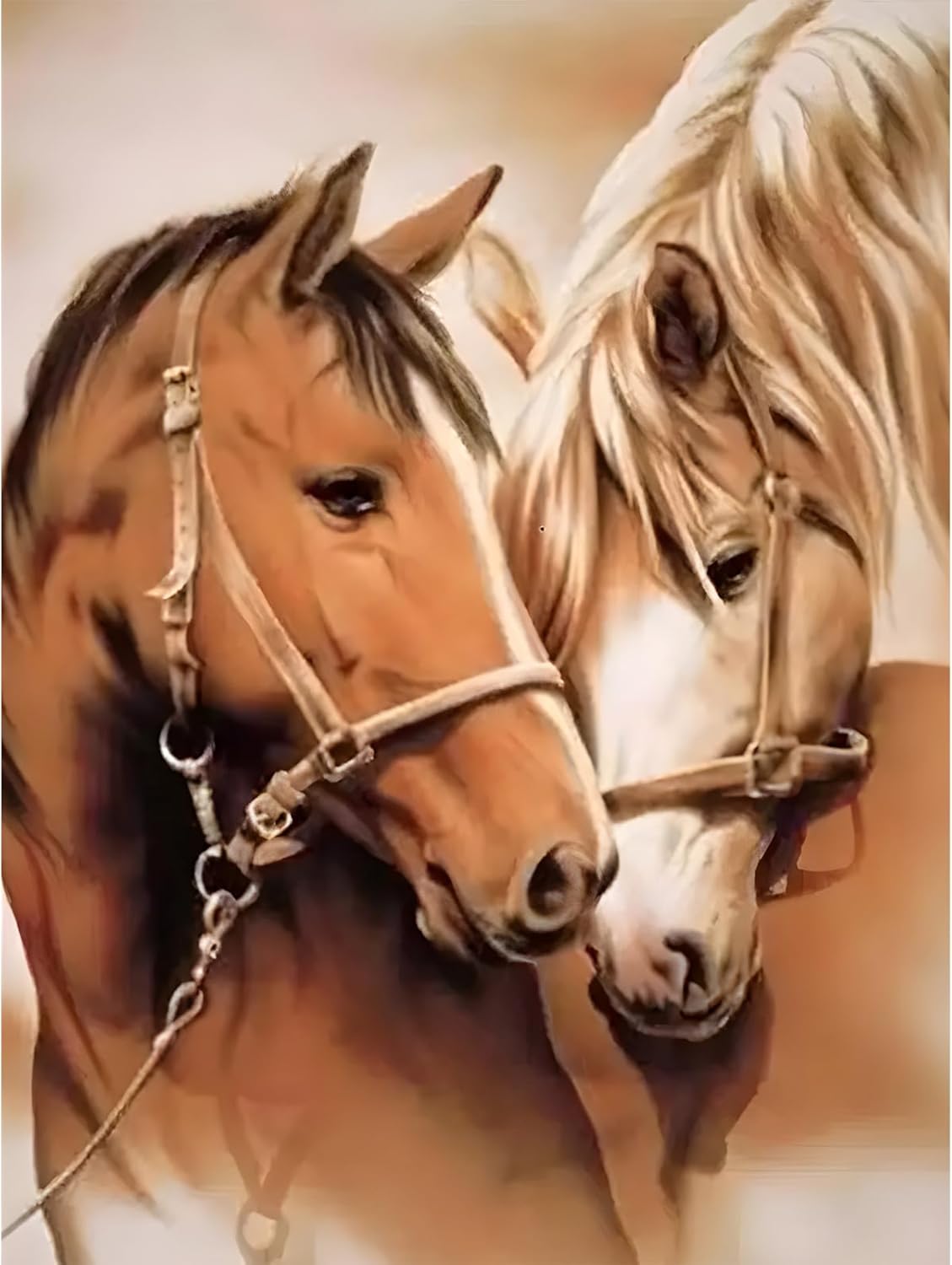 Snowplanet Pintura de mosaico de diamante de caballo – Kit de pintura de mosaico de diamante de taladro completo, kits de arte de diamantes para
