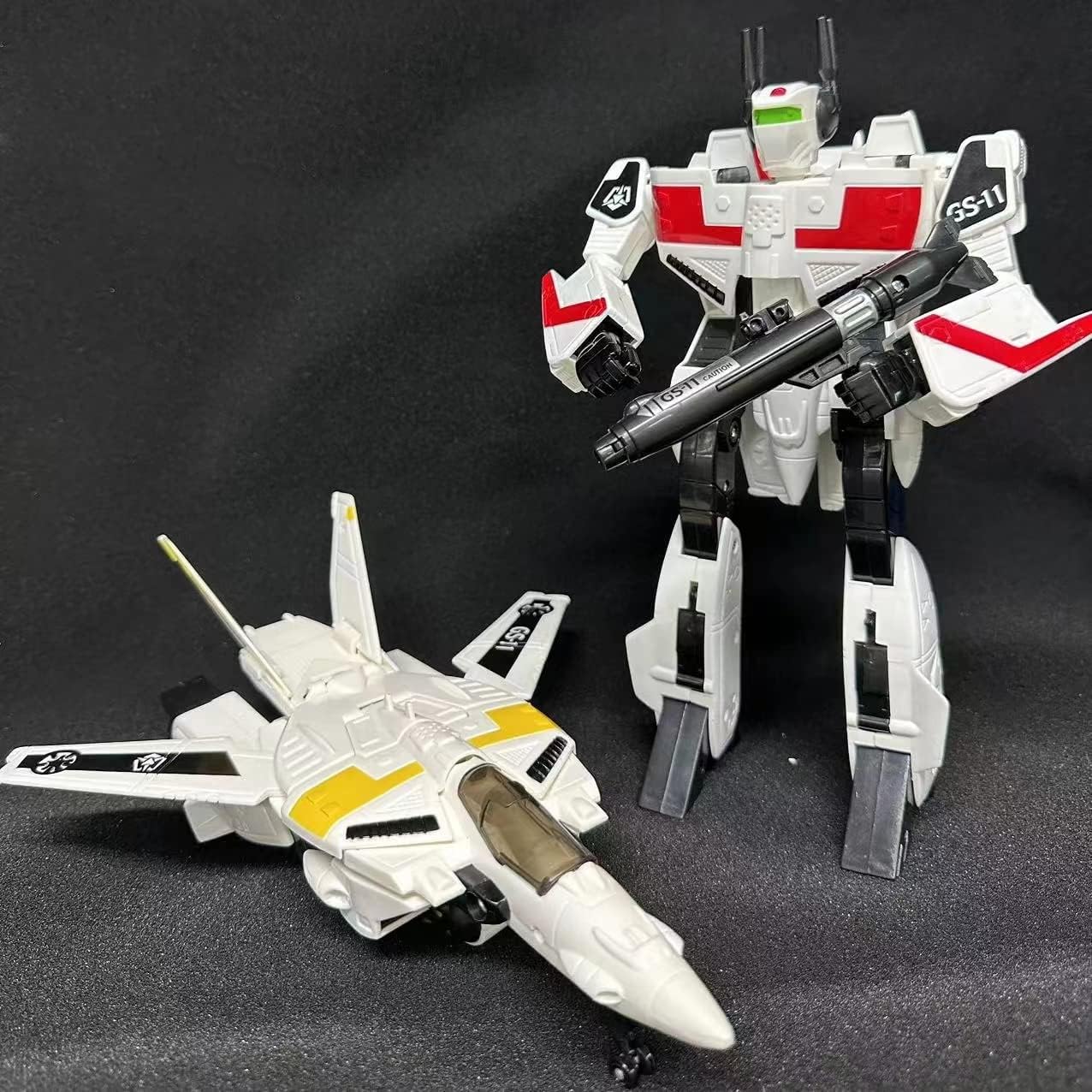 Happy-Well Robotech Hyperspace Fortress 7 Skeleton Fighter VF1 Modelo Arcadia Habilidades hechas a mano Mezcla Hasegawa 0d (Amarillo)