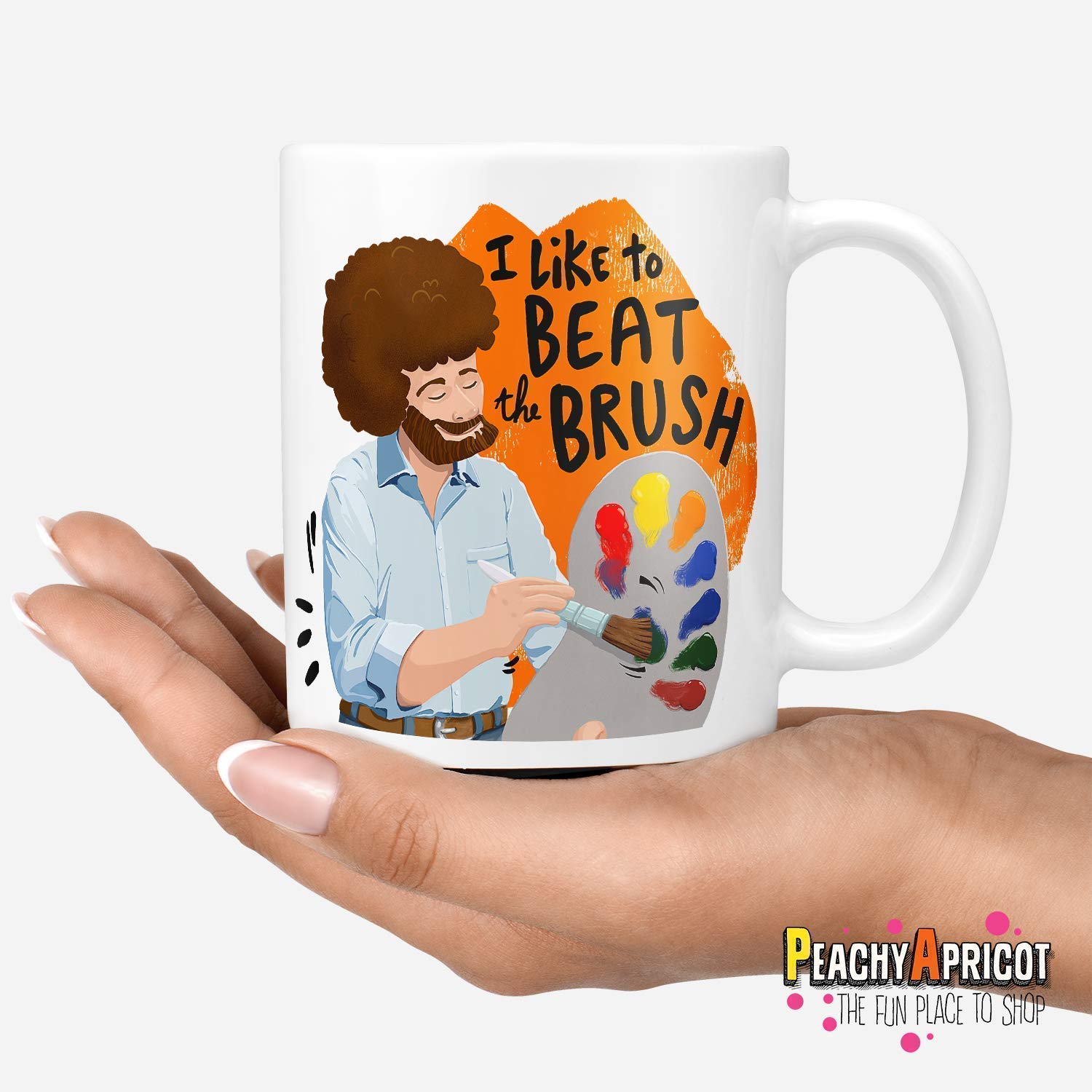 Bob Ross Beat The Devil Out of it 11oz Coffee Mug Gift