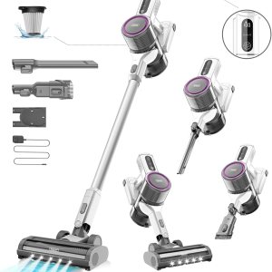 Aspiradora inalámbrica para el hogar  Potente aspiradora de palo de 400 W  Batería desmontable de larga duración  Pantalla LED  Limpieza profunda Aspiradora inalámbrica para el hogar  Potente aspiradora de palo de 400 W  Batería desmontable de larga duración  Pantalla LED  Limpieza profunda