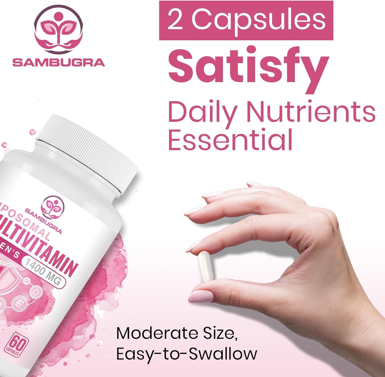 Multivitamínico liposomal para mujeres de 1400 mg  Suplementos diarios de vitaminas para mujer con hierro, vitamina A, C, D, E y complejo B para la