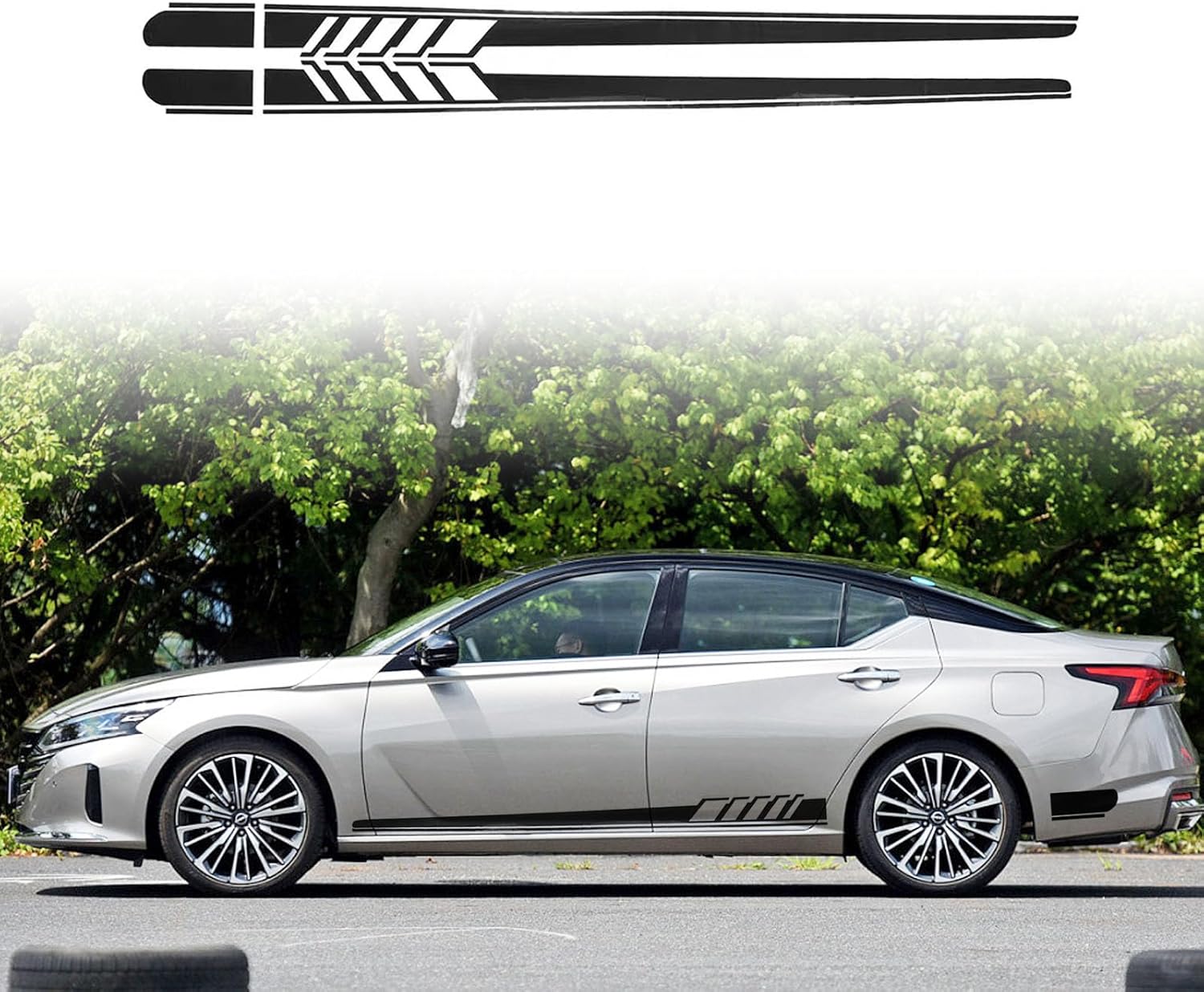 Universal Car Side Stripes Decals & Hood Stickers, Racing Stripes Decals for Cars Body, Auto Side Stickers Stripes, Car Door Decal for All Cars SUV