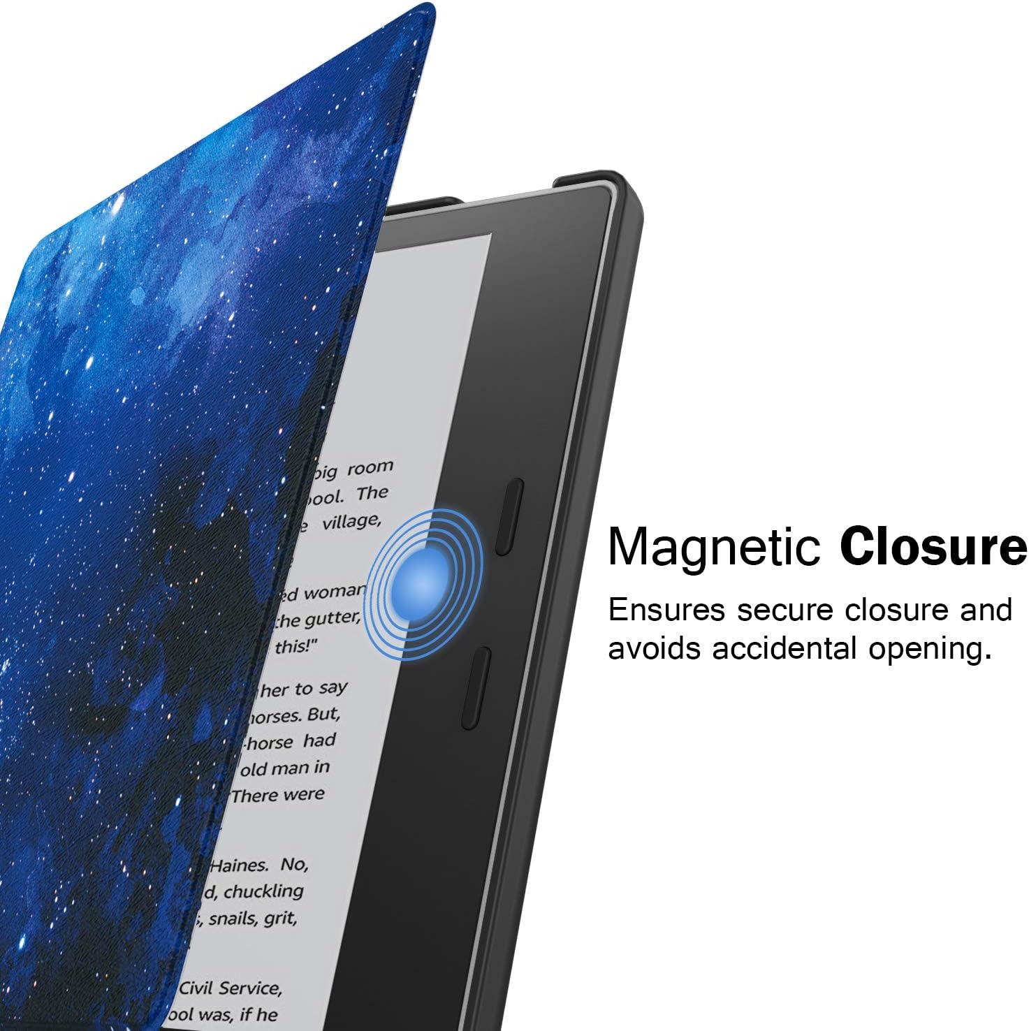 MoKo Funda compatible con Kindle Oasis de 7″ (solo 9 y 10 generación, versiones 2017 y 2019), carcasa ultraligera de alta calidad con encendido y