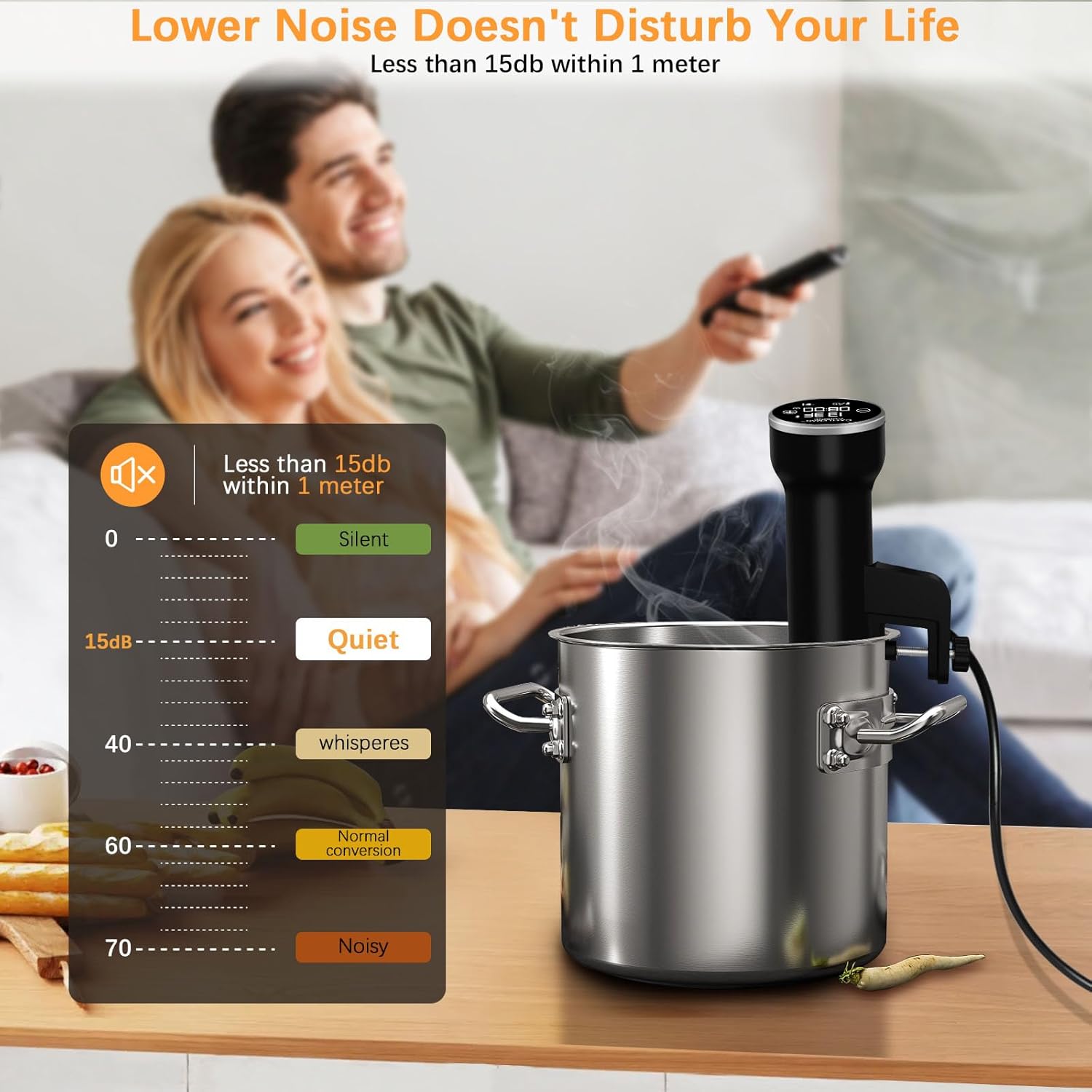 Máquina Sous Vide Wi-Fi, cocina precisa para circulador de inmersión, kit Sous Vide con 30 bolsas de sellado al vacío, bomba de vacío, libro de