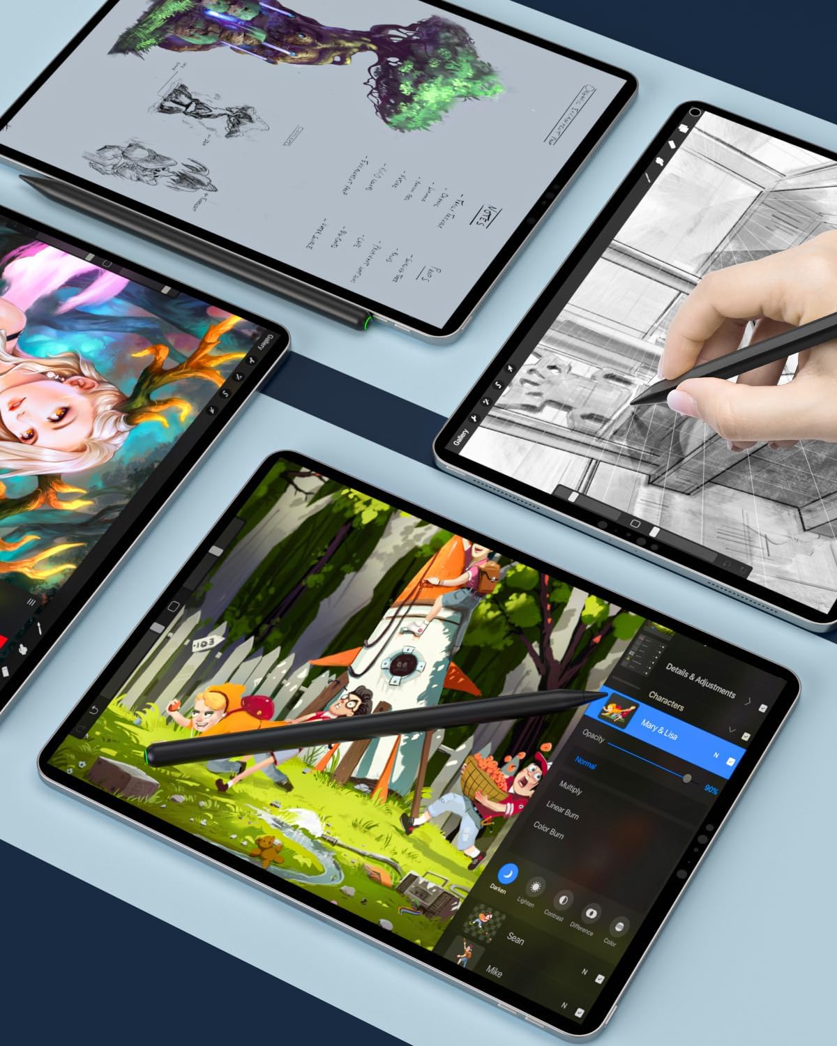 Lápiz iPad de 2 generación con carga inalámbrica magnética, con cargador magnético Apple Pencil, compatible con iPad 678910, iPad Pro 11 en 1234,
