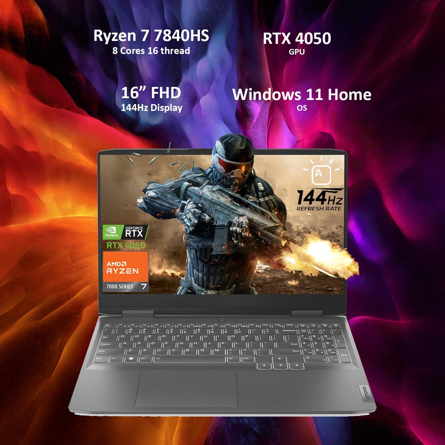 Lenovo LOQ – Laptop para juegos WUXGA de 16 pulgadas y 144 Hz, GeForce RTX 4050, AMD Ryzen 7 7840HS ( i7-12700H), 64 GB DDR5 RAM, 2 TB PCIe SSD,
