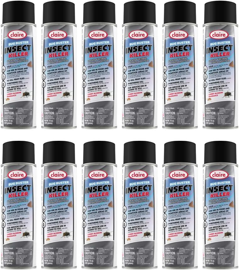Claire CL271-12pk insecticida mata insectos 15 onzas. Peso neto, 12 unidades