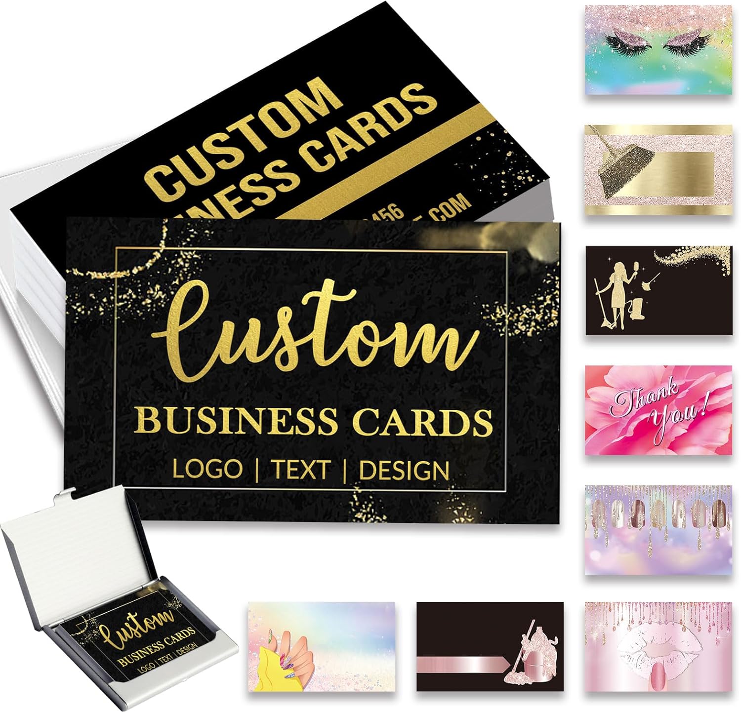Tarjetas de visita personalizadas con tu logotipo, tarjeta impresa personalizada para fotos de pequeñas empresas frontal y trasera, diseño