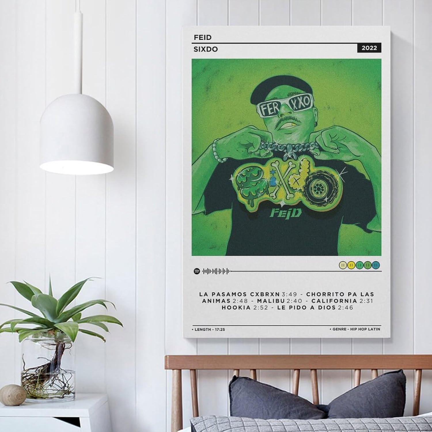DAXXIN Feid -Sixdo – Póster de lienzo decorativo para pared, sala de estar, dormitorio, decoración, regalo, sin marco, estilo 20 x 30 pulgadas (19.7