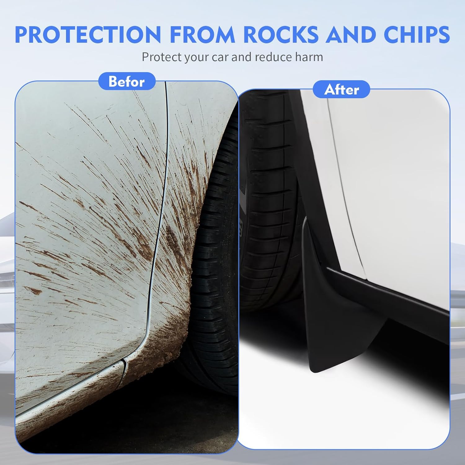 Guardabarros Tesla Modelo Y Accesorios 2024 Protectores contra salpicaduras de neumáticos aptos para el modelo Y 2023-2020 sin perforar salpicaduras