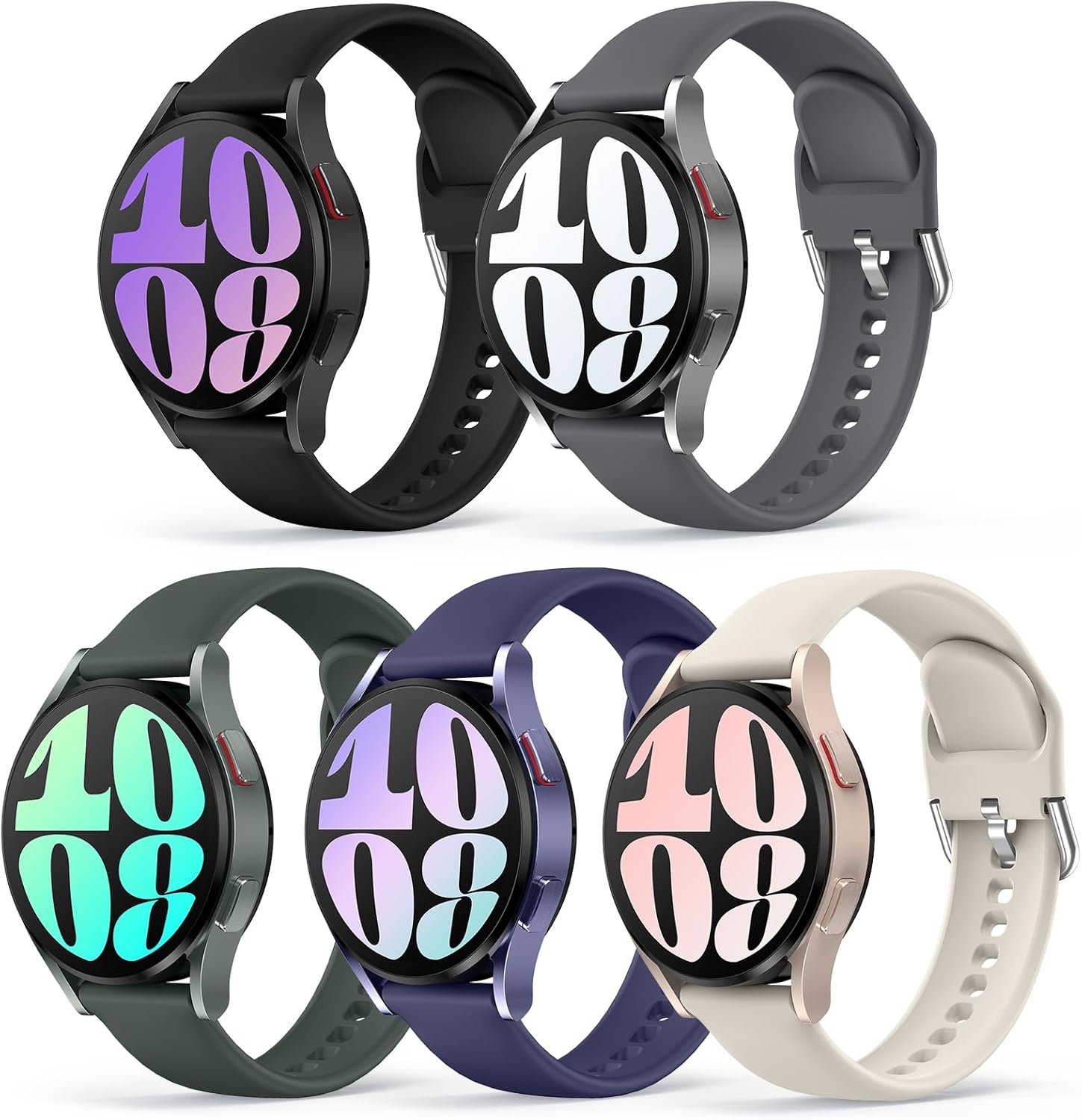 iFuntec Paquete de 6 correas compatibles con Samsung Galaxy Watch 654 1.575 in 1.732 inWatch 5 Pro 1.772 inGalaxy Watch 4 Classic 1.654 in 1.811 in