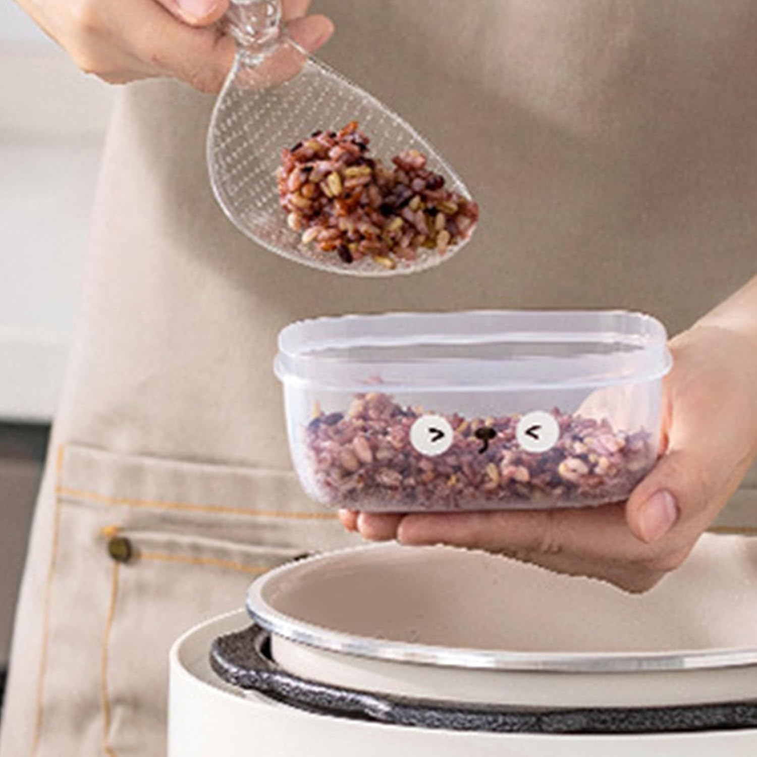 TOPINCN Contenedor reutilizable de almacenamiento de alimentos, recipientes para congelador de dibujos animados con tapas, contenedor de plástico