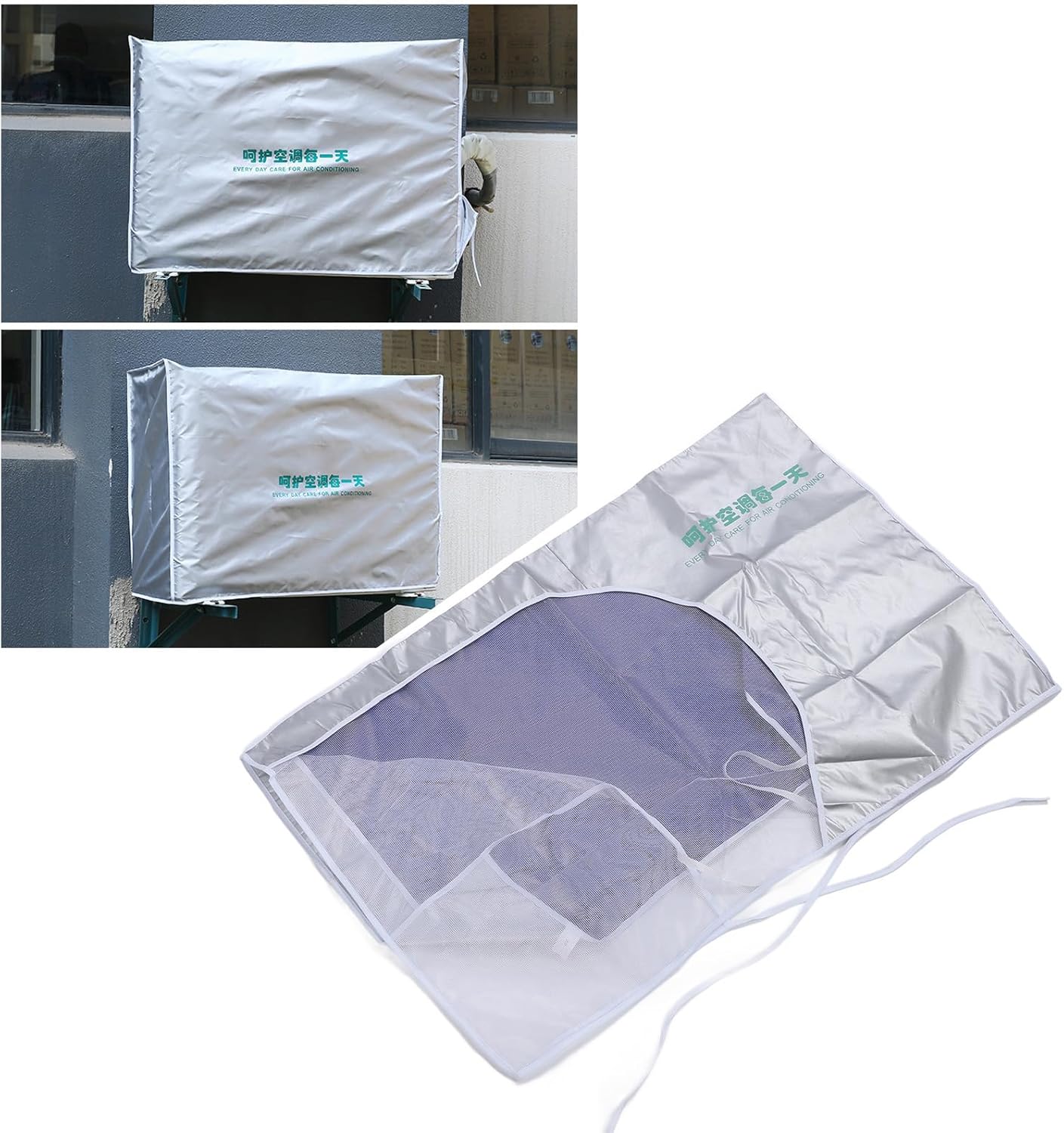 Cubierta duradera de CA para unidades exteriores, protección para todo tipo de clima, resistente al agua, diseño resistente al viento, se adapta a