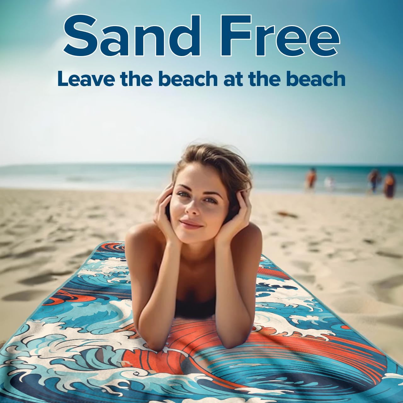Toallas de playa de microfibra, suaves y ligeras, absorbentes, de secado rápido, sin arena, perfectas para la playa, piscina, viajes, campamento,