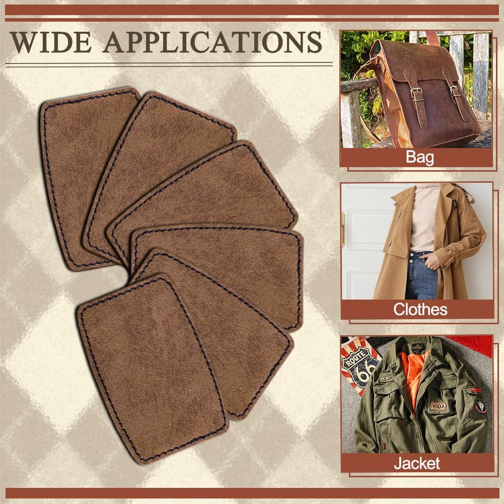 60 parches en blanco para sombreros, parches cuadrados láserables de cuero sintético, parches adhesivos de piel sintética para sombreros, reparación