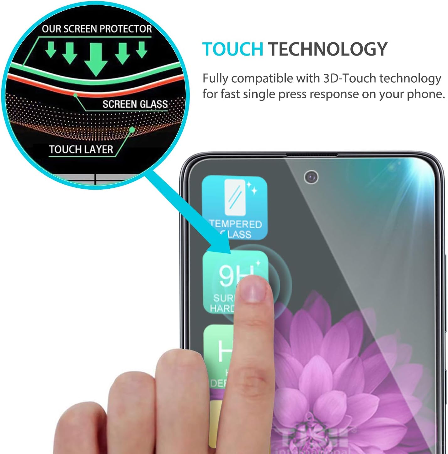TJS Funda compatible con Samsung Galaxy A51 5G (no compatible con Galaxy A51 4G), con protector de pantalla de vidrio templado, anillo de metal,