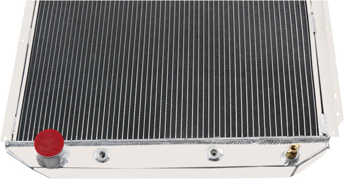 Radiador de núcleo de aluminio compatible con Ford F100 F250 F350 Pickup Truck 1954 1955 L6 V8, radiador de carreras de 4 filas radiador de