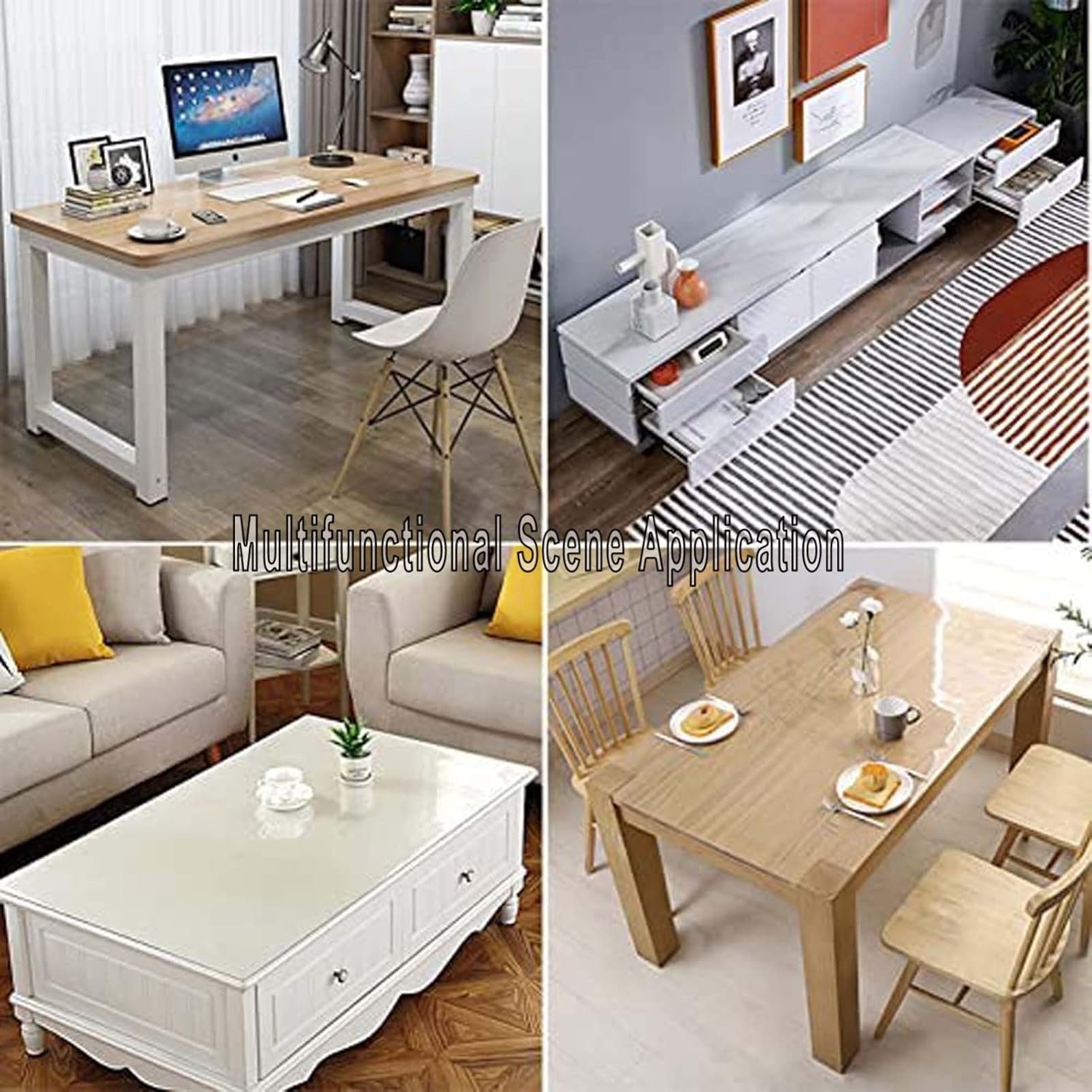 Protector de mantel de plástico transparente, almohadilla impermeable para escritorio de oficina, tapete de protección de mesa de comedor de café