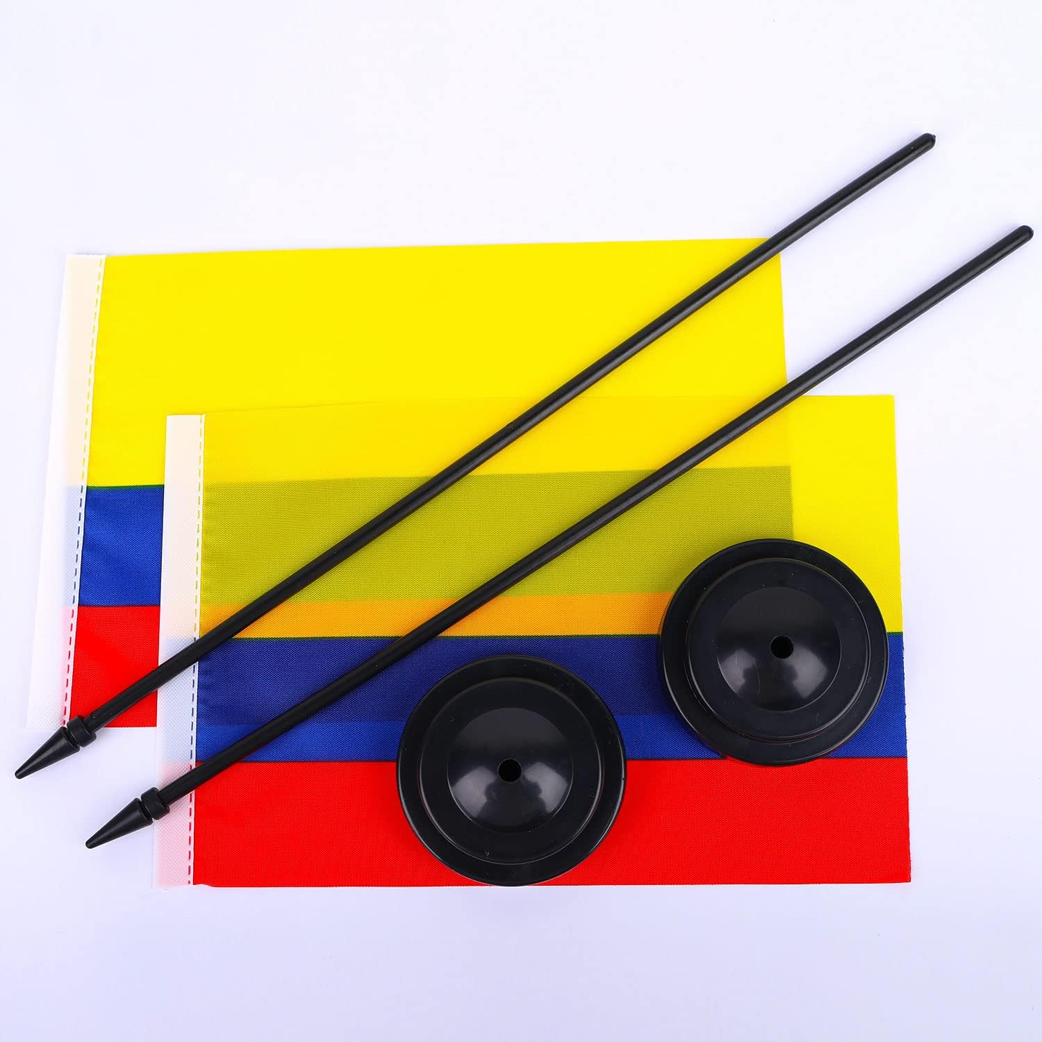 Columbia – Bandera colombiana de Columbia, bandera de mesa pequeña de Columbia para oficina, con base de soporte, decoración de festivales