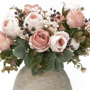 YIRSEDI Flores artificiales de seda, 3 paquetes de rosas falsas, ramo de rosas sintéticas clásicas, arreglos florales, decoración para mesa de boda, YIRSEDI Flores artificiales de seda, 3 paquetes de rosas falsas, ramo de rosas sintéticas clásicas, arreglos florales, decoración para mesa de boda,