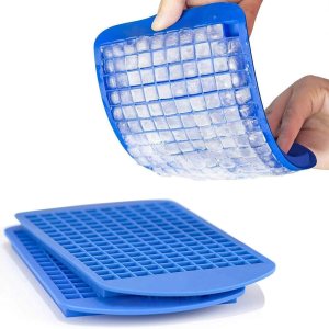 Mini bandejas de silicona para cubitos de hielo, paquete de 3, 160 moldes para cubitos de hielo triturados, pequeños cubos de hielo de fácil Mini bandejas de silicona para cubitos de hielo, paquete de 3, 160 moldes para cubitos de hielo triturados, pequeños cubos de hielo de fácil