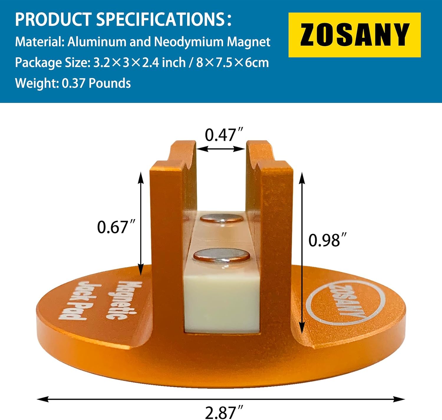 ZOSANY Almohadilla magnética universal, 2 adaptadores de gato de soldadura con ranura grande, almohadilla magnética ranurada de aluminio, adaptador