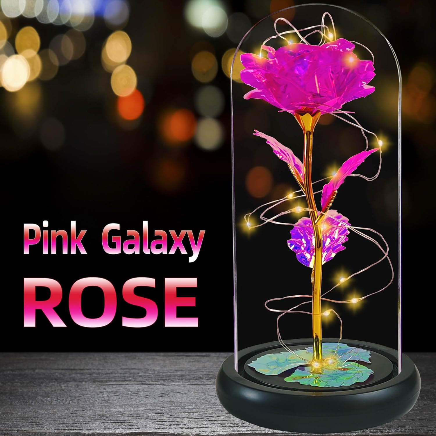 Jeekgsk Regalos de cumpleaños para mujeres, regalos de flores para ella, dura para siempre en una cúpula de cristal, rosas artificiales cálidas,