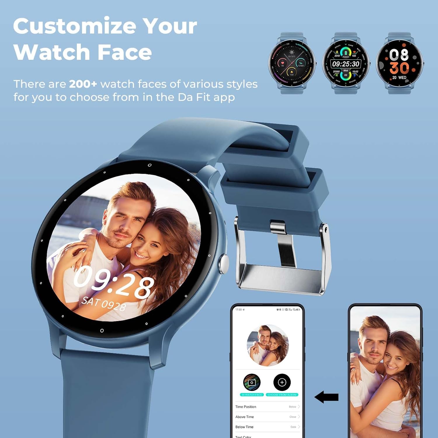 Reloj inteligente para hombres y mujeres (respuestahacer llamadas), reloj de seguimiento de actividad HD de 1.39 pulgadas con 30 modos deportivos,