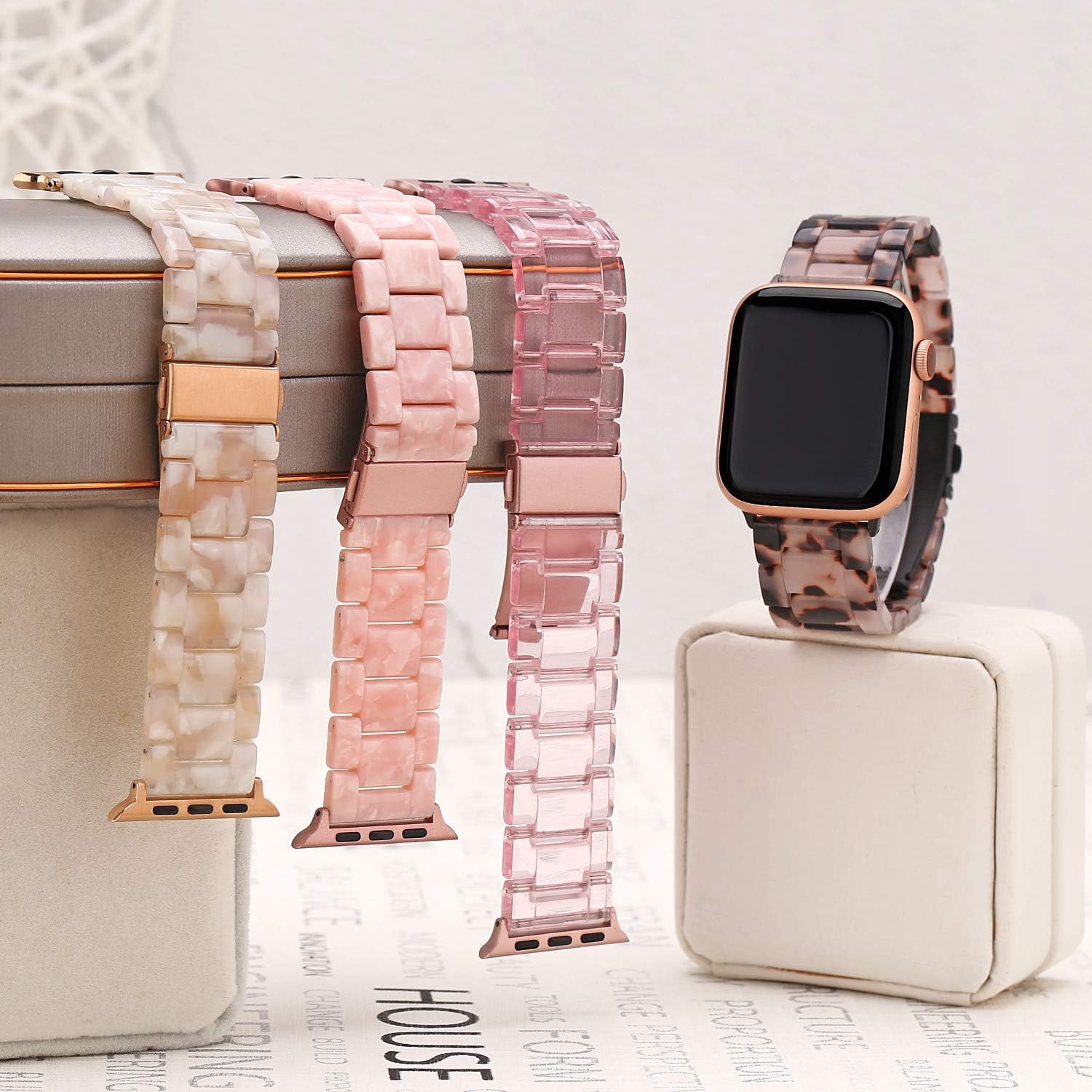 Correa de resina compatible con Apple Watch de 1.49 pulgadas, 1.57 pulgadas, 1.61 pulgadas, 1.65 pulgadas, 1.65 pulgadas, Ultra 1.929in, correa