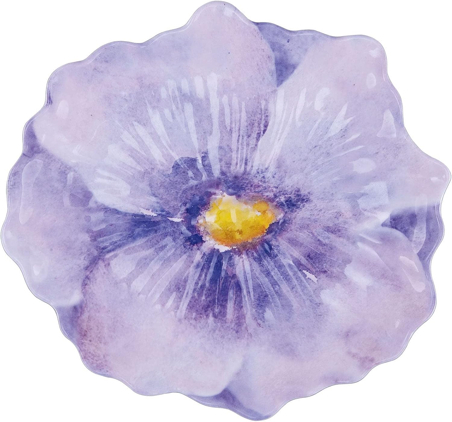 UP ware – Platos de postre de melamina lavanda, platos pequeños en forma de flores, para aperitivos, aperitivos y guarniciones, morado, 7.5 x 7